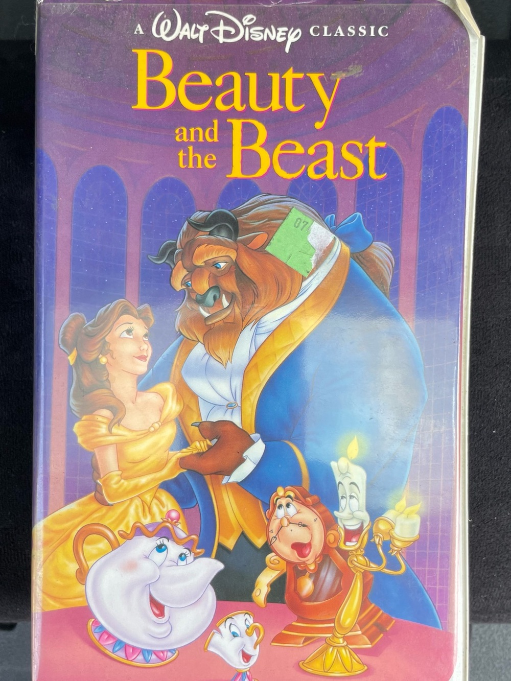 Disney Beauty and the Beast VHS Cover - Blue, Yellow, Purple